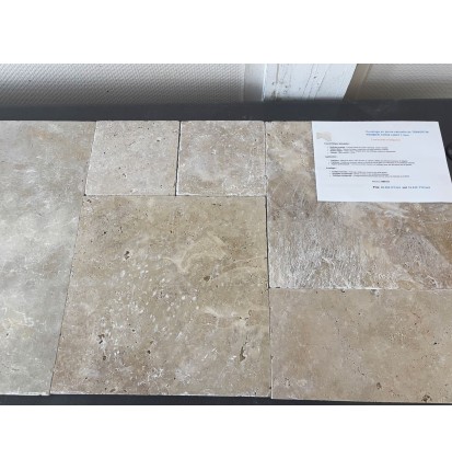 Carrelage en pierre naturelle de TRAVERTIN PREMIER CHOIX LIGHT 1.2cm